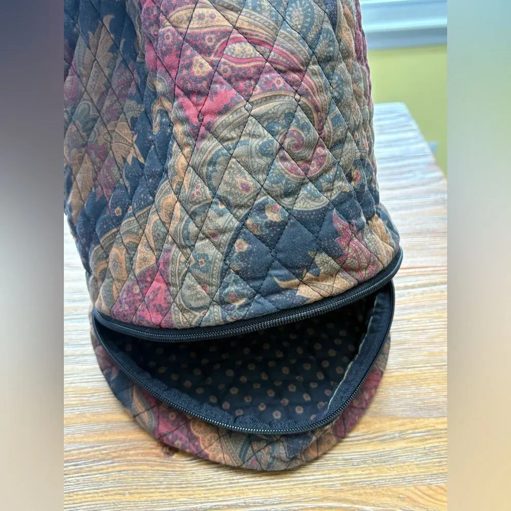 Paisley Quilted Drawstring Cosmetic Bag